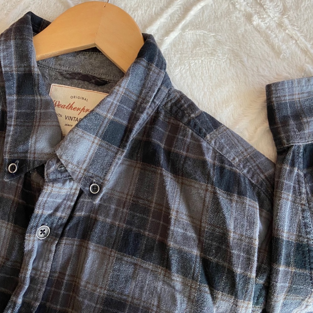 Weatherproof Vintage Clothing Gray Flannel Shirt